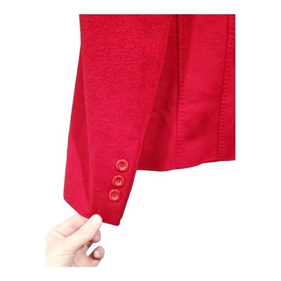 Vintage Votre Nom Paris Women's Red Suit Blazer Wool Angora Cashmere Blend Sz 4 - Picture 9 of 10